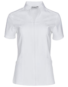 JCM8636S WOMEN"S FULL ZIP FRONT SHORT SLEEVE TUNIC