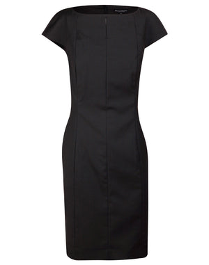 JCM9281 Ladies’ Wool Blend Stretch Cap Sleeve Dress