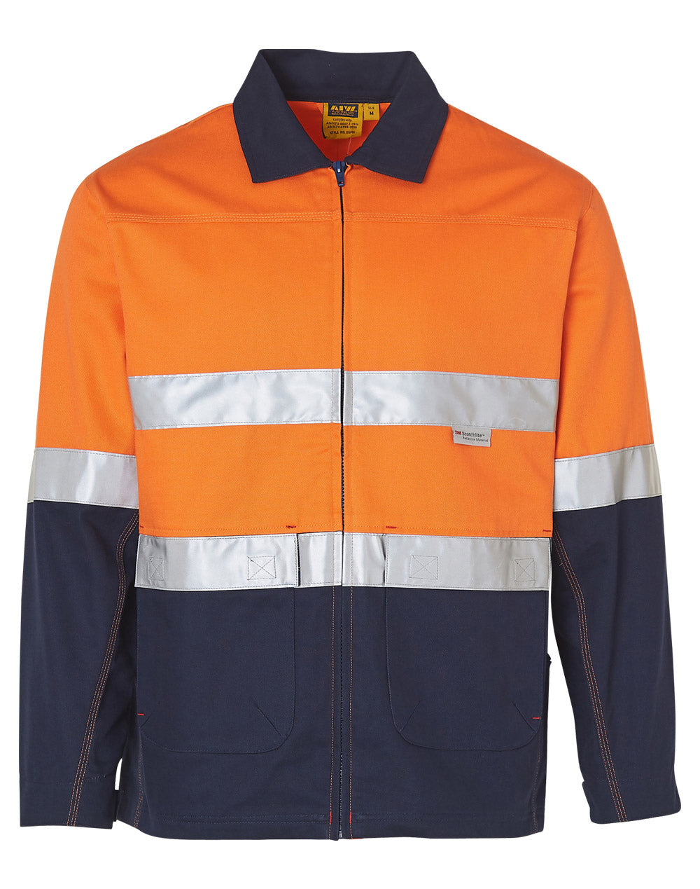 JCSW46 HI-VIS COTTON JACKET WITH 3M TAPES