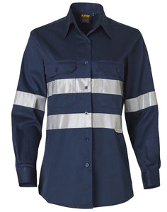 JCWT08HV WOMEN'S COTTON DRILL WORK SHIRT WITH 3M TAPES