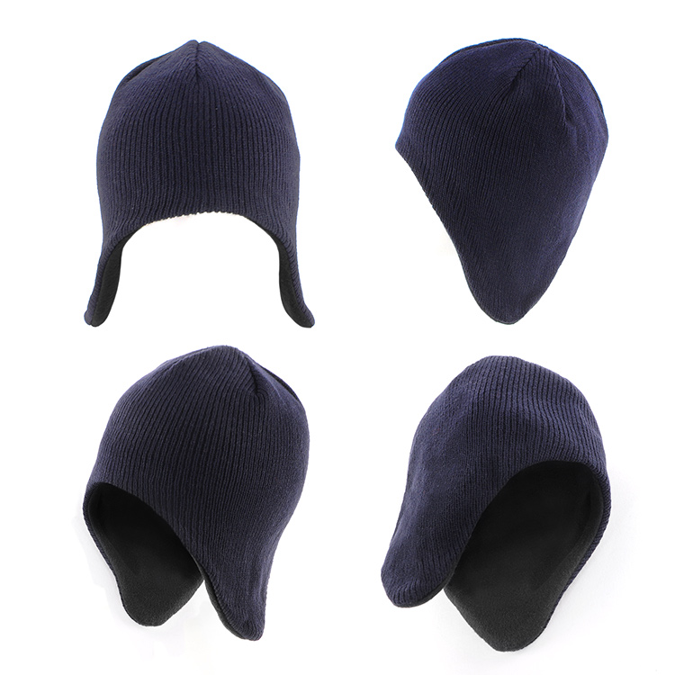 JCAH750 ACRYLIC/POLAR FLEECE BEANIE WITH EAR FLAP