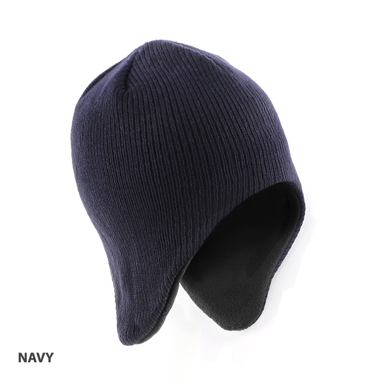 JCAH750 ACRYLIC/POLAR FLEECE BEANIE WITH EAR FLAP