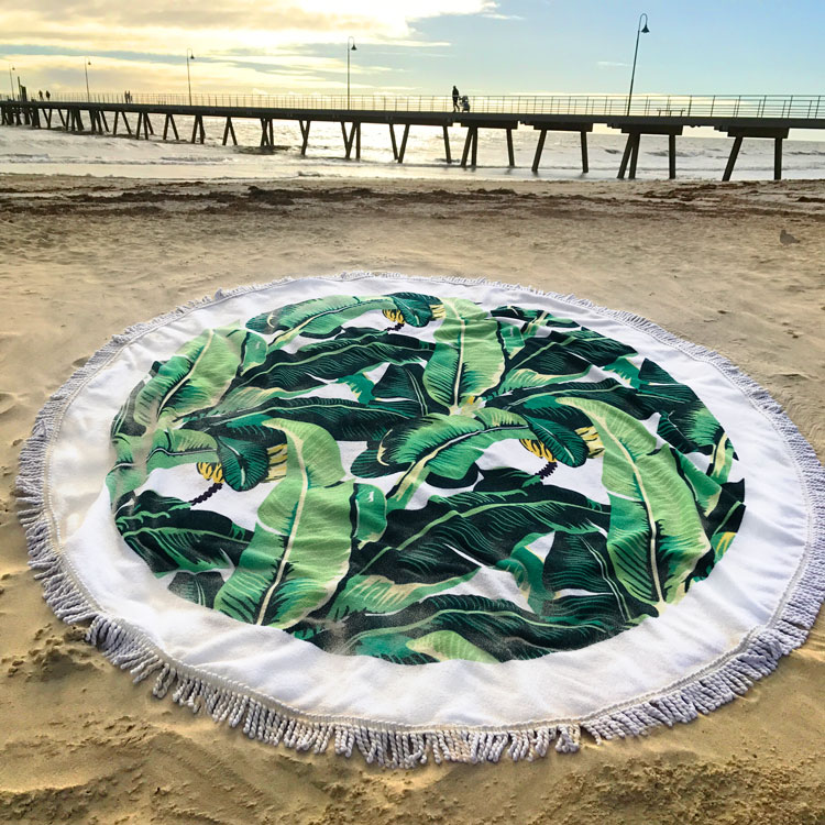 JCERT7 - Banana Leaf Round Towel